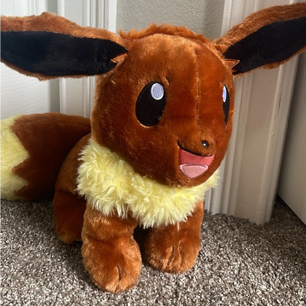 Build-A-Bear Pokémon Eevee Brown Plush with Orange Detail